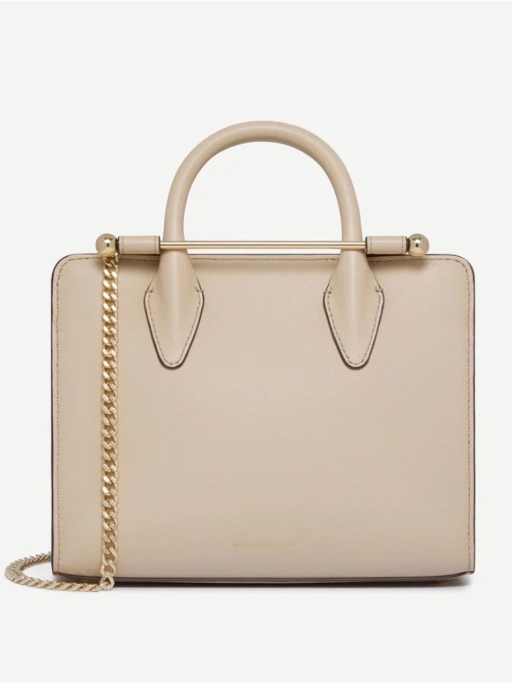 Strathberry Oat Mini Tote with Gold Bar Detail (new in a box with a dust bag) - Picture 10 of 14